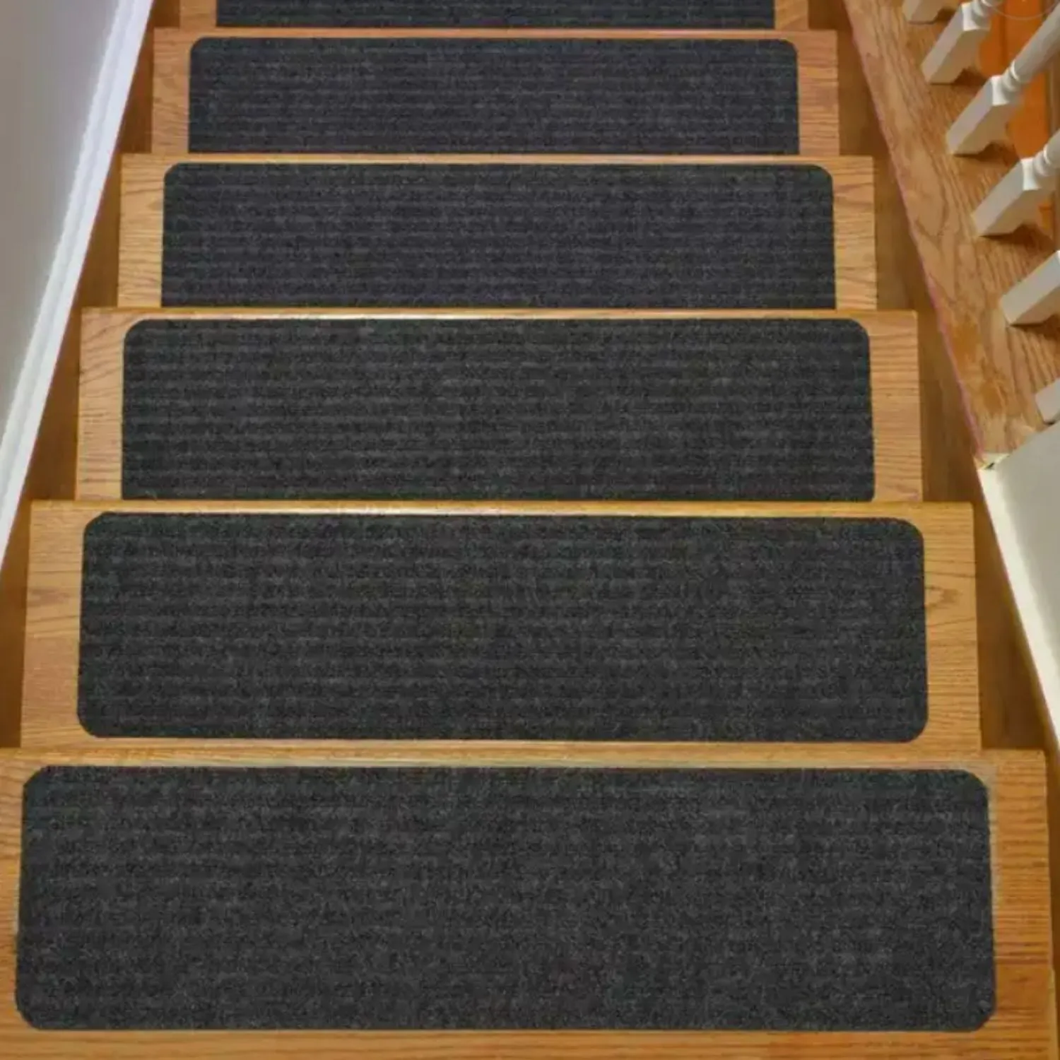 15 Non-Slip Washable Stair Treads Set, Durable, Grey - GOMINIMO