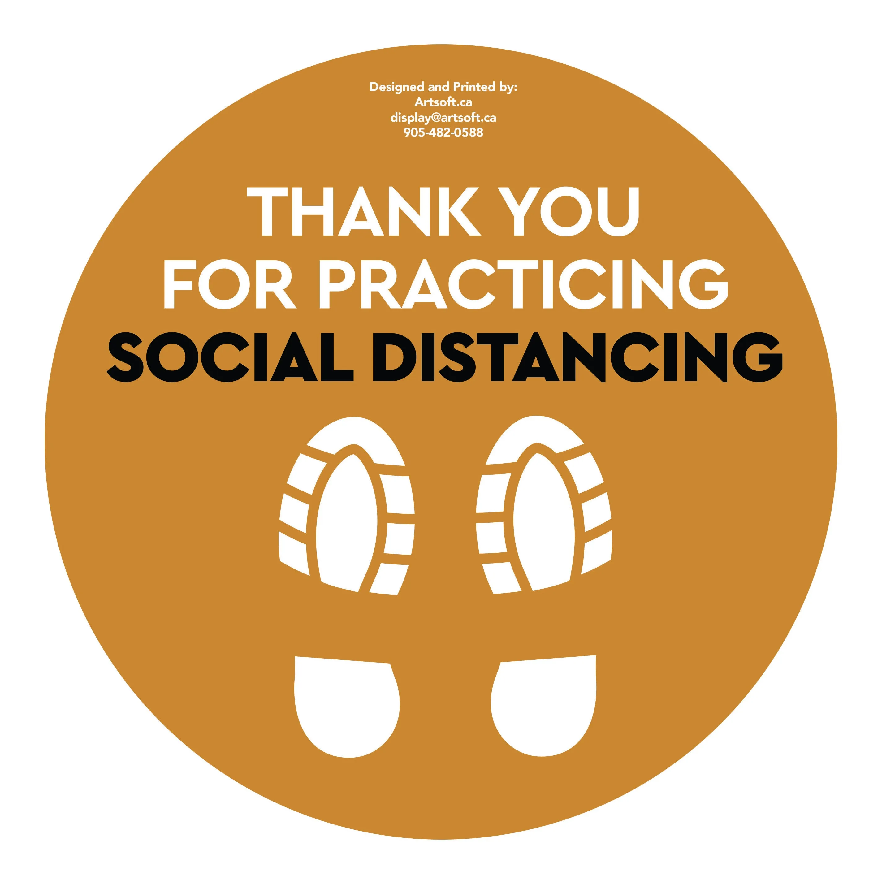 17" FootPrint- Social Distancing Anti-slip Floor Stickers - 6 Color Available