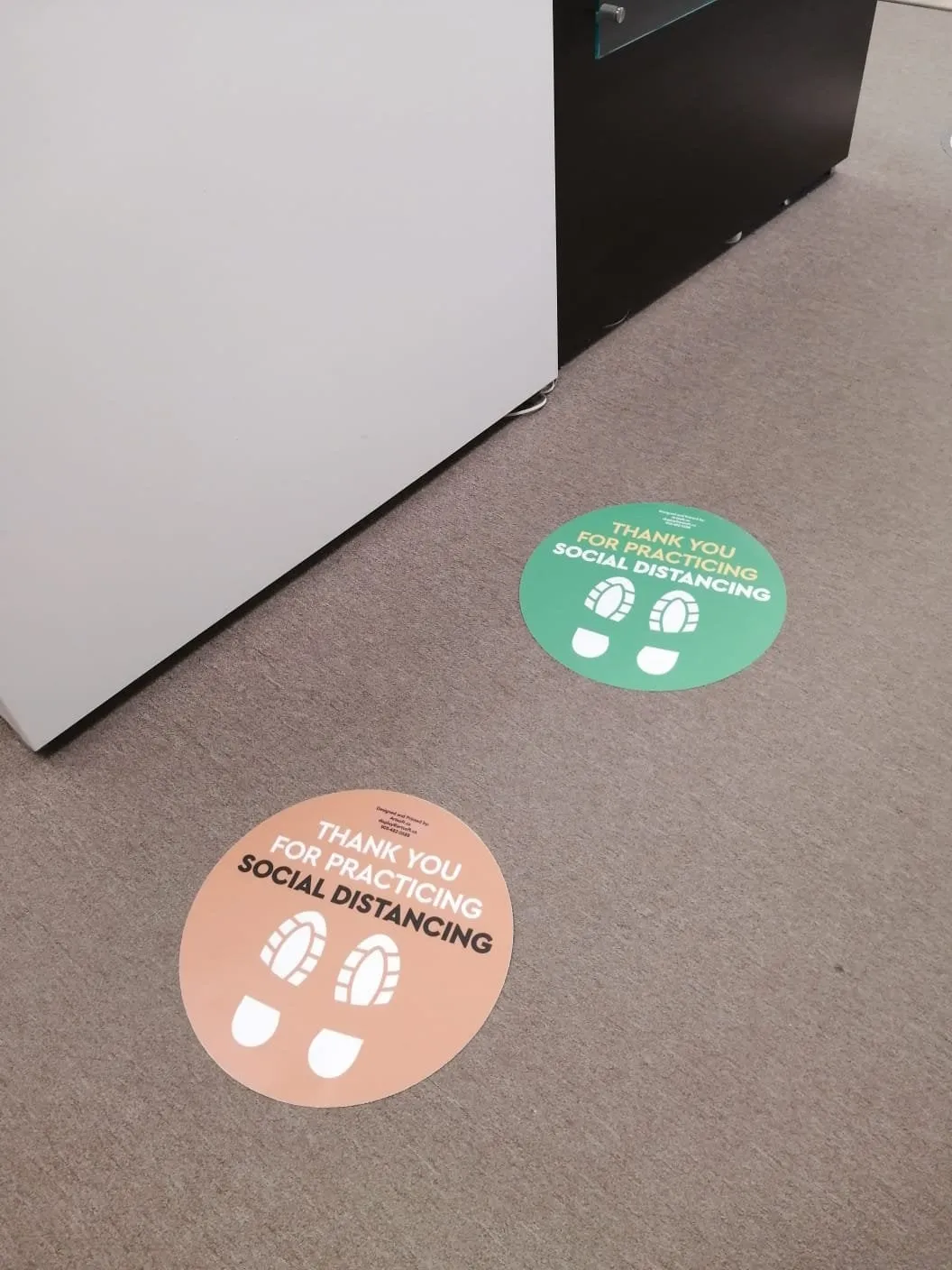 17" FootPrint- Social Distancing Anti-slip Floor Stickers - 6 Color Available