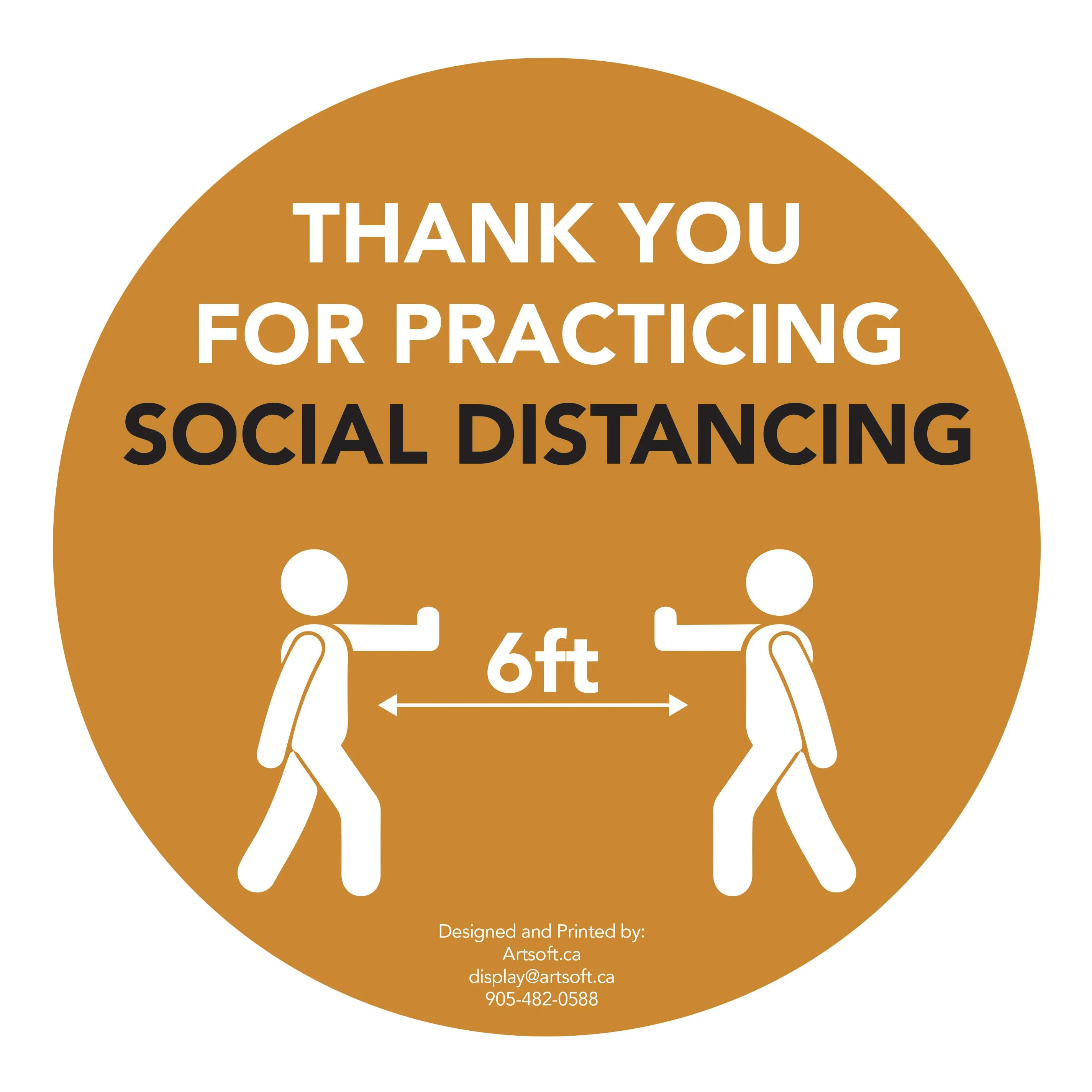 17" People - Social Distancing Anti-slip Wall Stickers - 6 Color Available