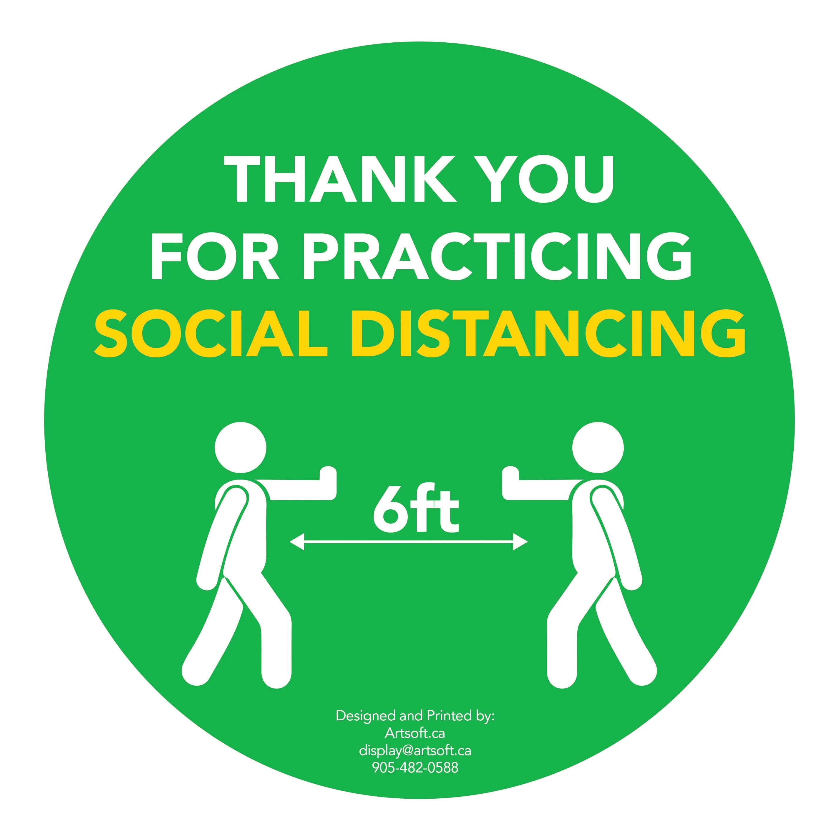 17" People - Social Distancing Anti-slip Wall Stickers - 6 Color Available