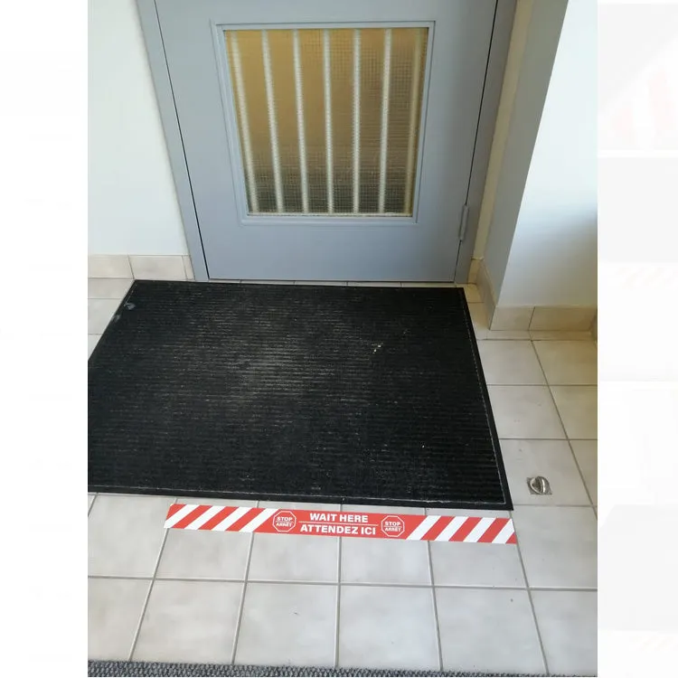 32" x 2.5" Inches - Floor Strip Sticker - STOP / WAIT HERE