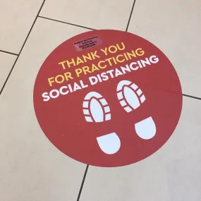 8.5" FootPrint - Social Distancing Anti-slip Floor Stickers - 6 Color Available