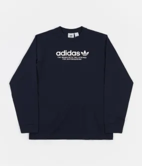 Adidas 4.0 Logo Long Sleeve T-Shirt - Collegiate Navy / Wonder White