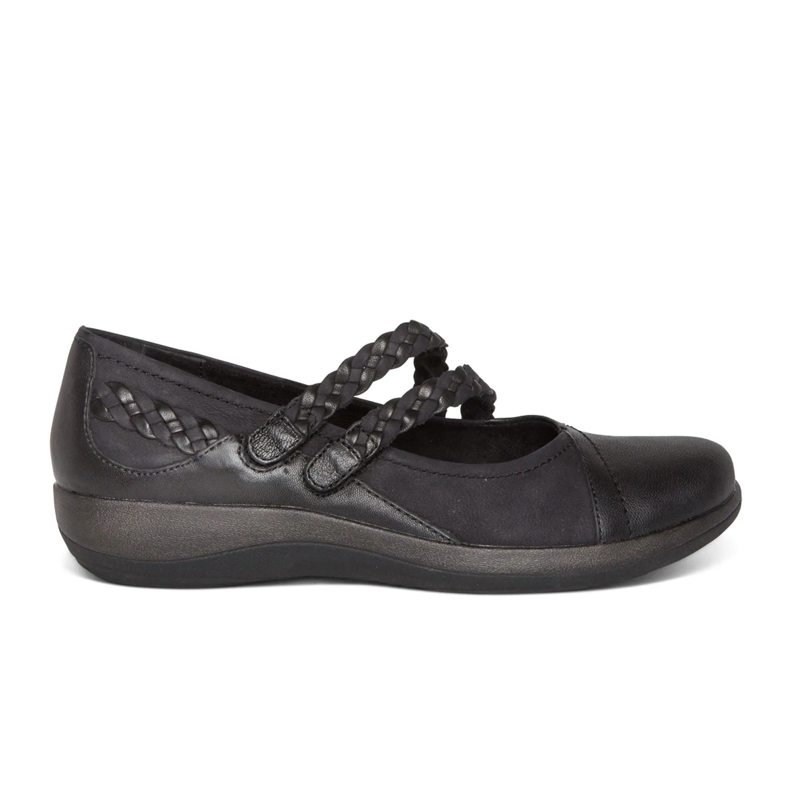 Aetrex Annie Mary Jane (Women) - Black Leather