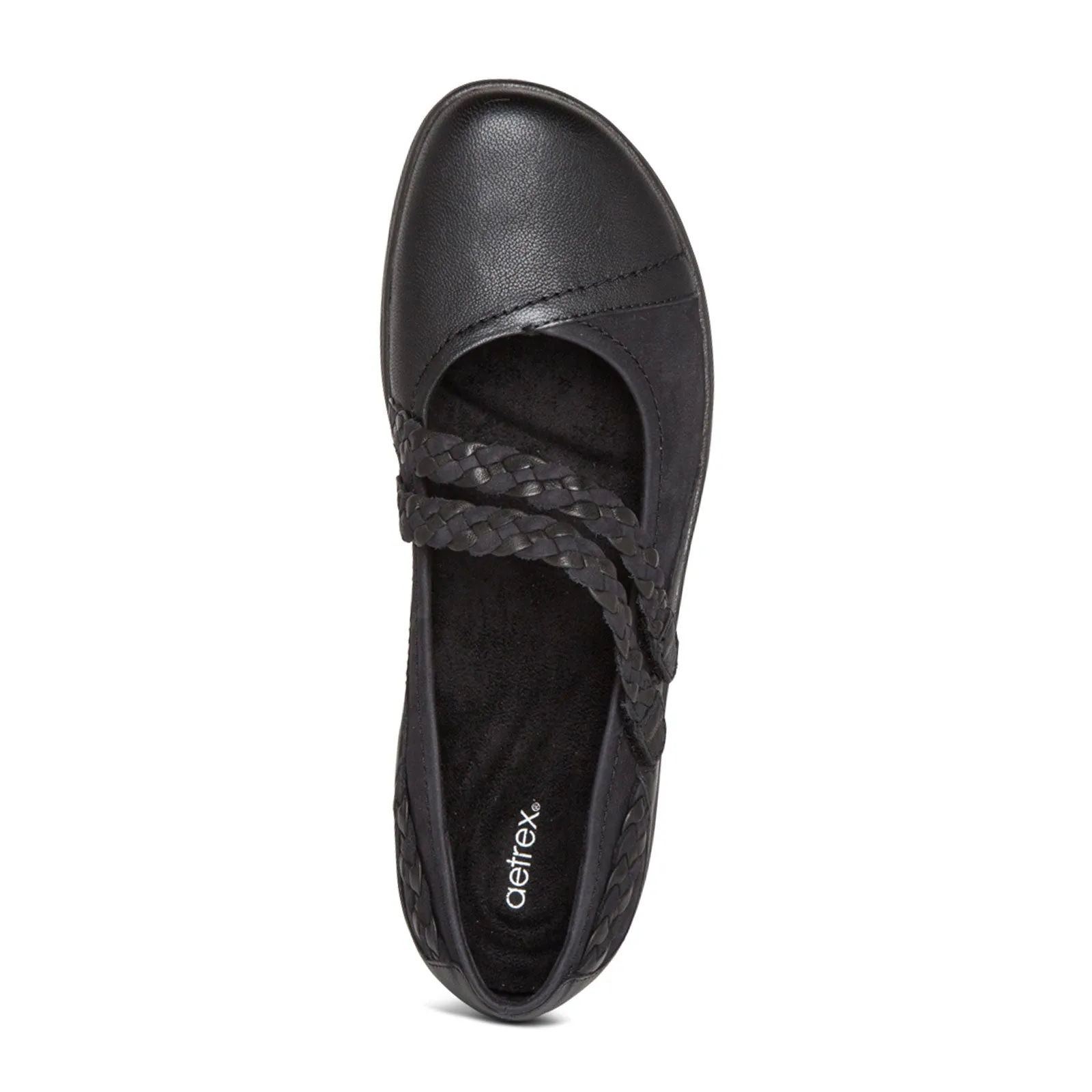 Aetrex Annie Mary Jane (Women) - Black Leather