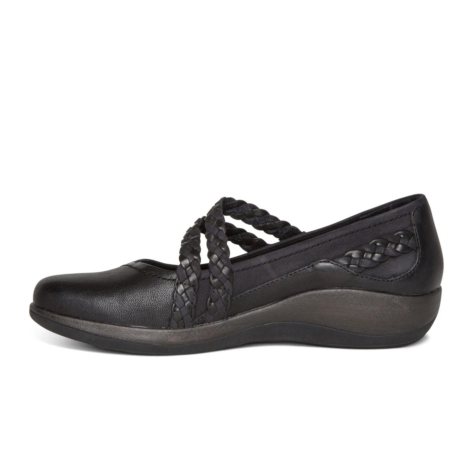 Aetrex Annie Mary Jane (Women) - Black Leather