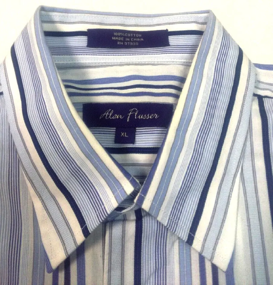 Alan Fluesser- Blue/White Stripe, BU Dress/Fashion Shirt- size XL