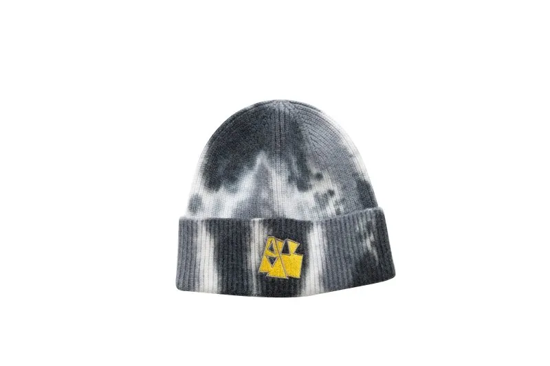 Antonio Falcone Rib Knit Tie Dyed Patch Beanie