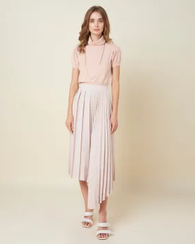 Asymmetric pleated skirt