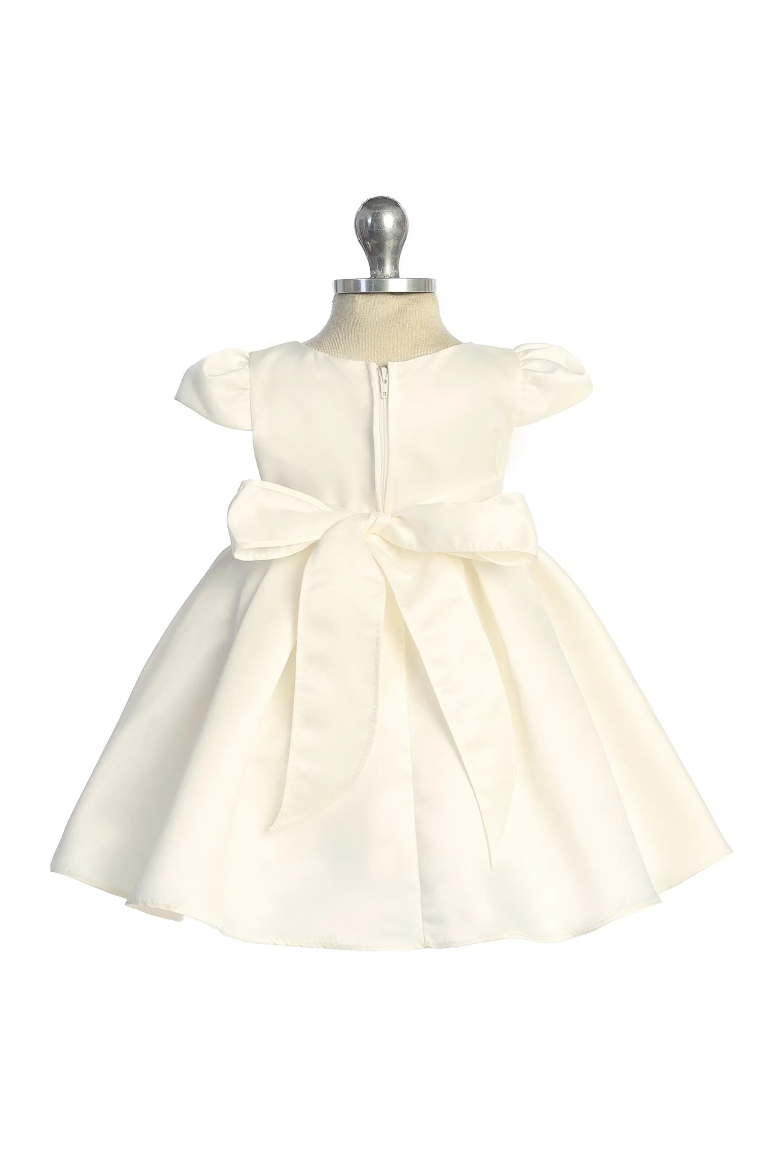 Baby Girls Ivory Classic Cap Sleeve Pleated Dress 6-24 Months