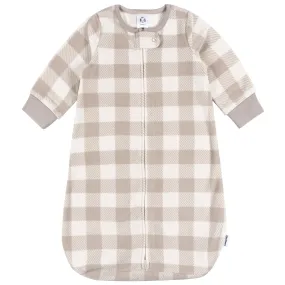 Baby Neutral Grey Plaid Wearable Blanket