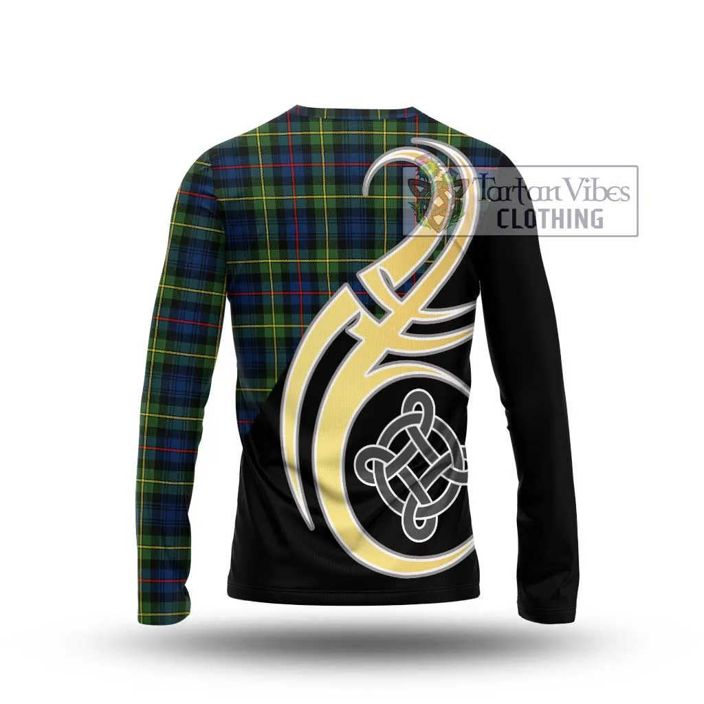 Bailey Modern Tartan Long Sleeve T-Shirt with Family Crest and Celtic Symbol Style