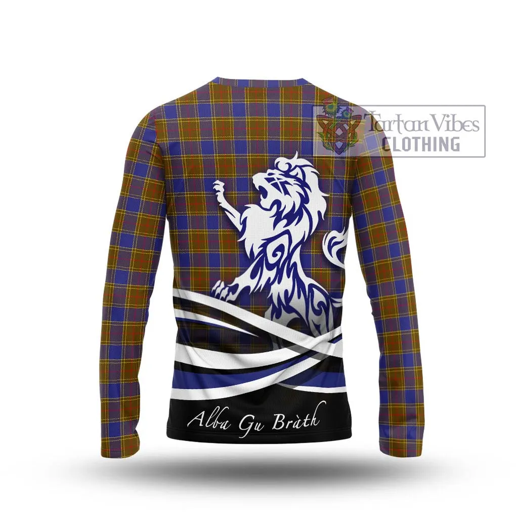 Balfour Tartan Long Sleeve T-Shirt with Alba Gu Brath Regal Lion Emblem