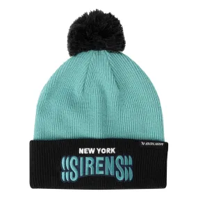 BAUER NEW YORK SIRENS ADULT POM KNIT TEAL BEANIE