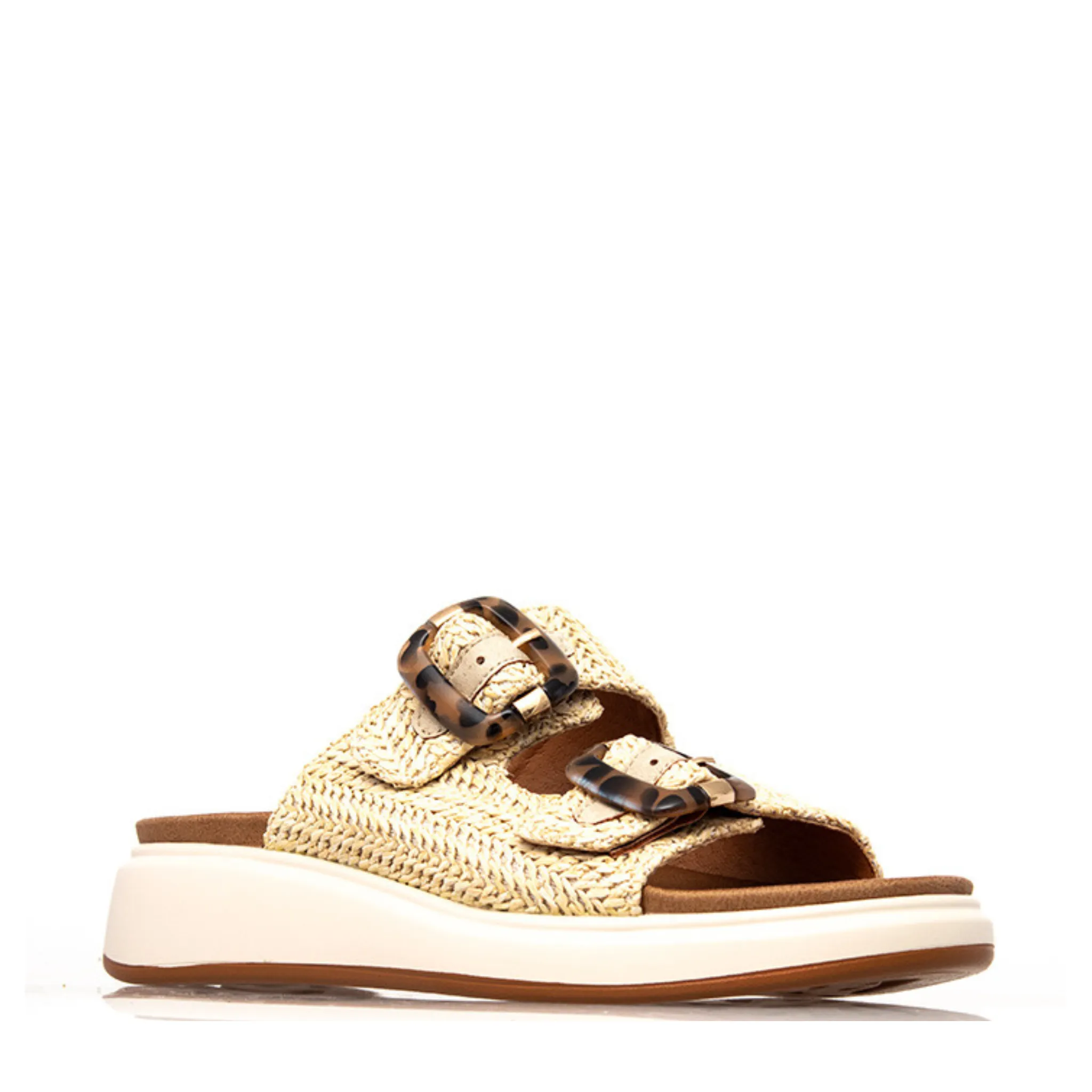 Beacon Slide in Beige Raffia