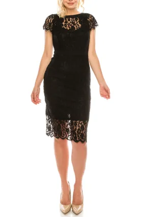 Bebe Black Illusion Lace Party Dress