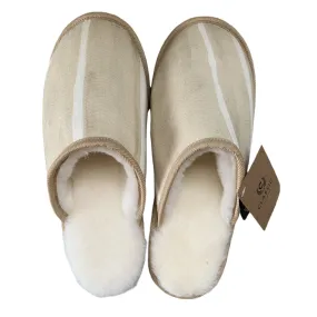 Beige Kelly Large White Slippers