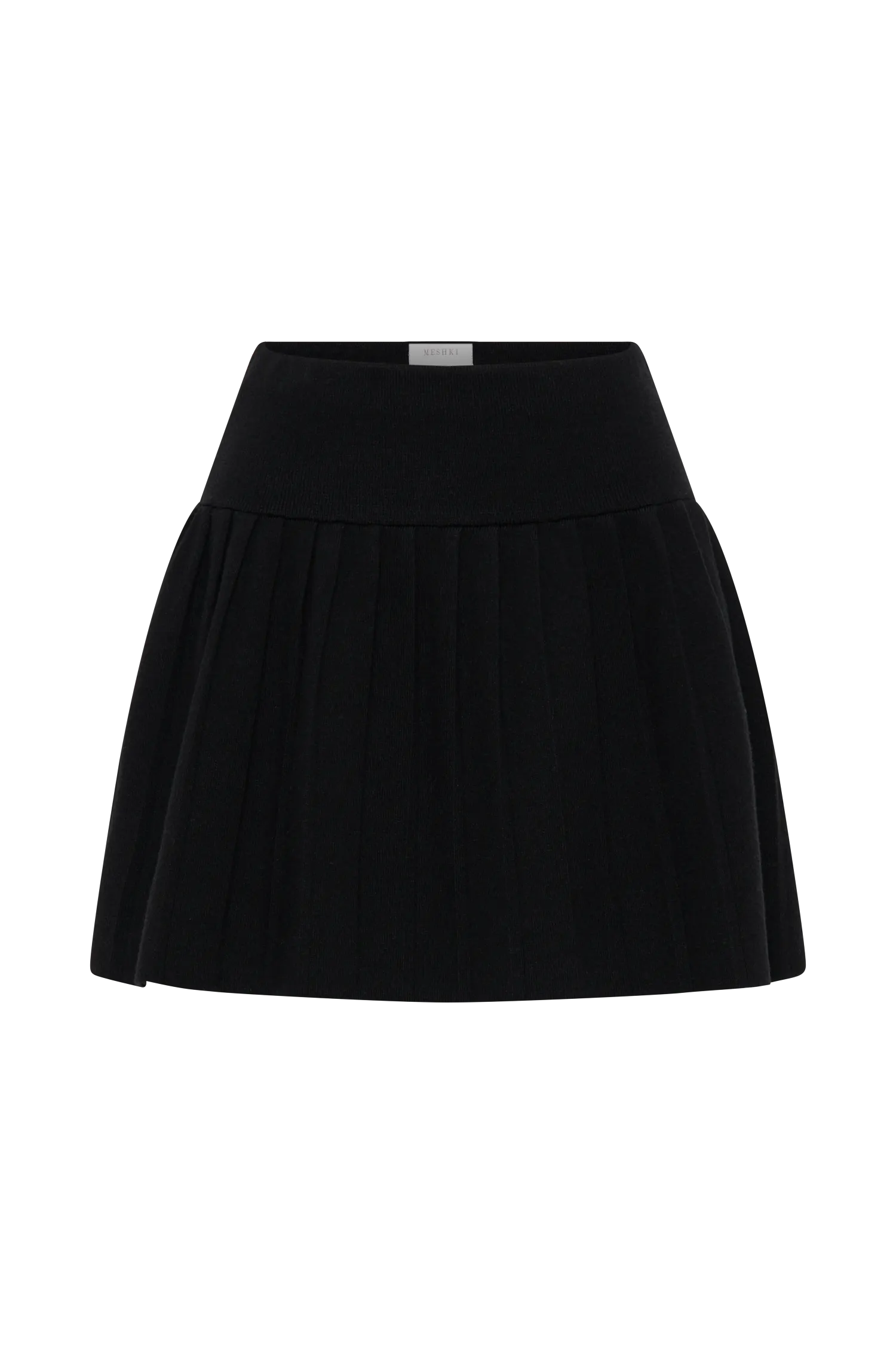 Beverly Knit Pleated Mini Skirt - Black