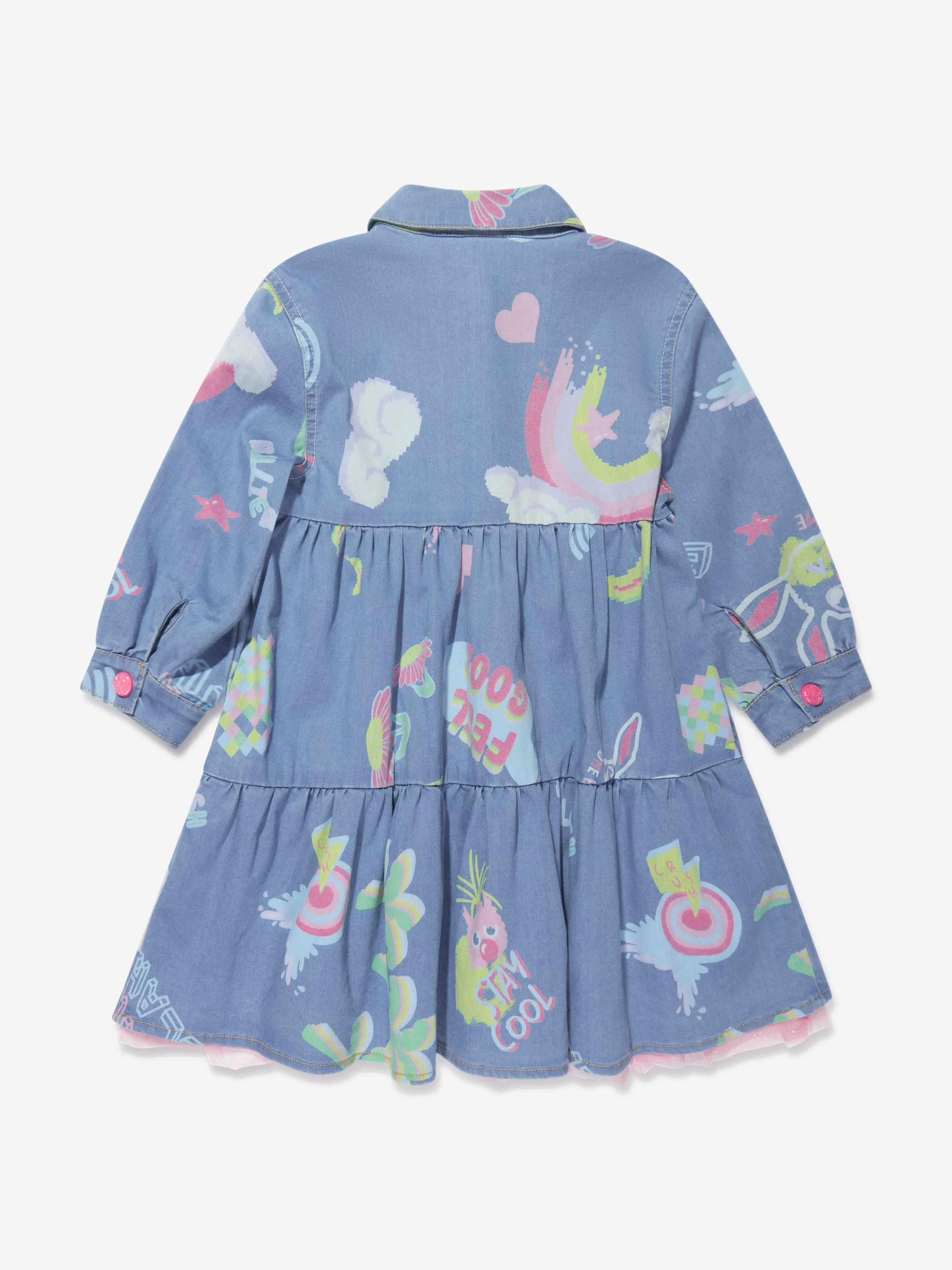 Billieblush Girls Imaginary World Denim Dress in Blue