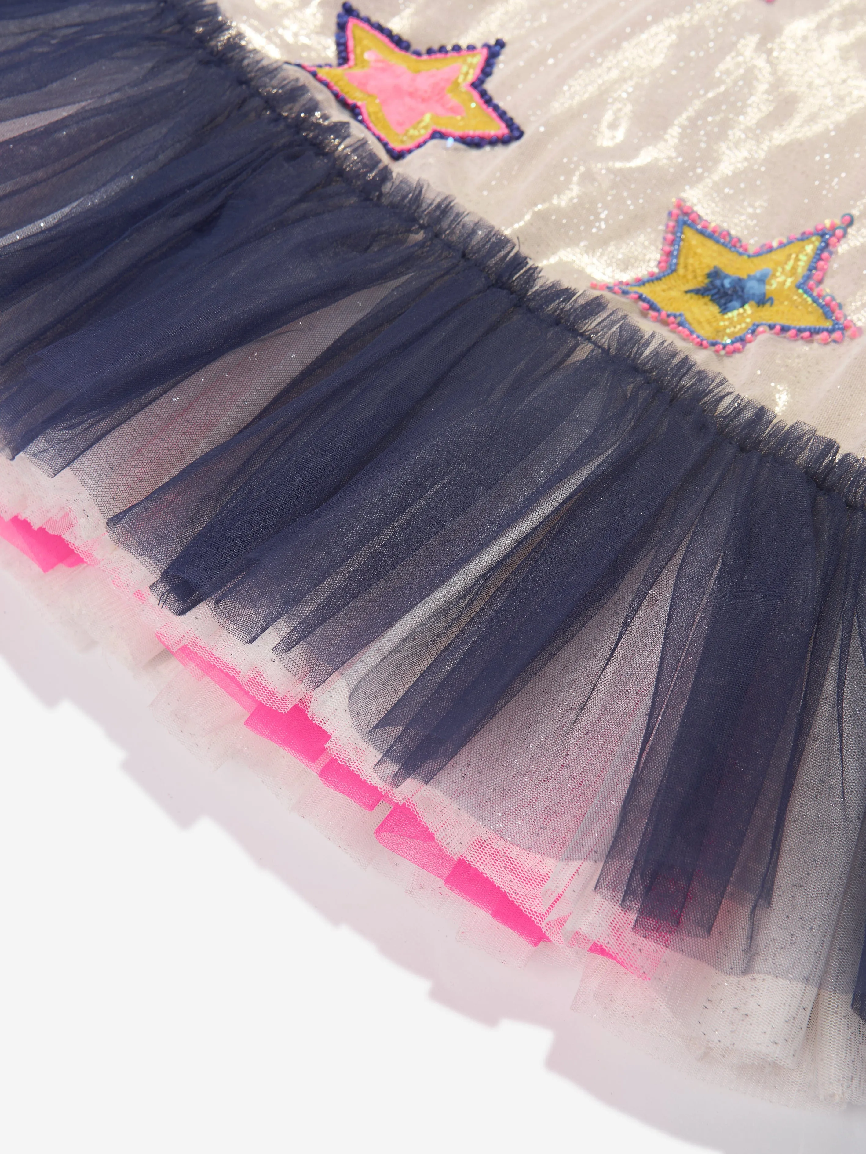 Billieblush Girls Stars Tulle Trim Dress in Multicolour