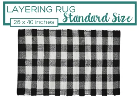 Black & White Buffalo Check Rag Rug