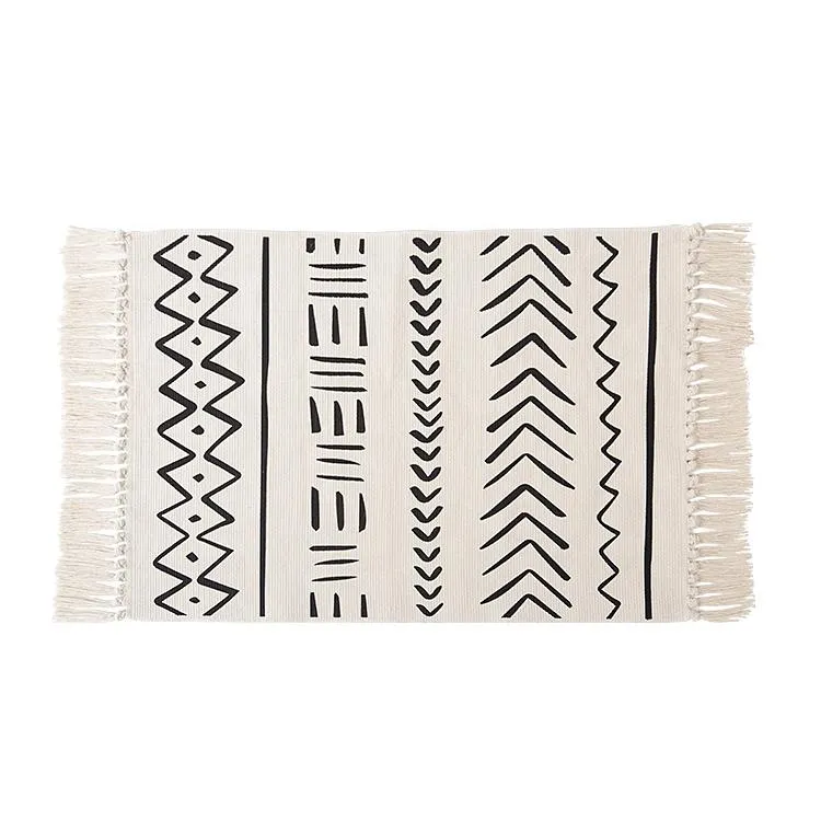 Black and White Boho Accent Rug