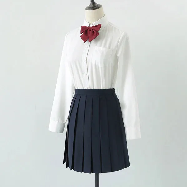 Bow Shirt Jk Pleated Skirt Uniform Set  AD21092