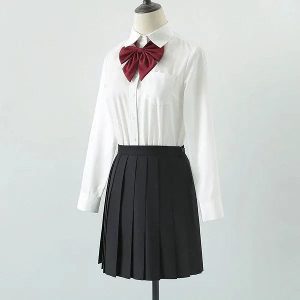 Bow Shirt Jk Pleated Skirt Uniform Set  AD21092