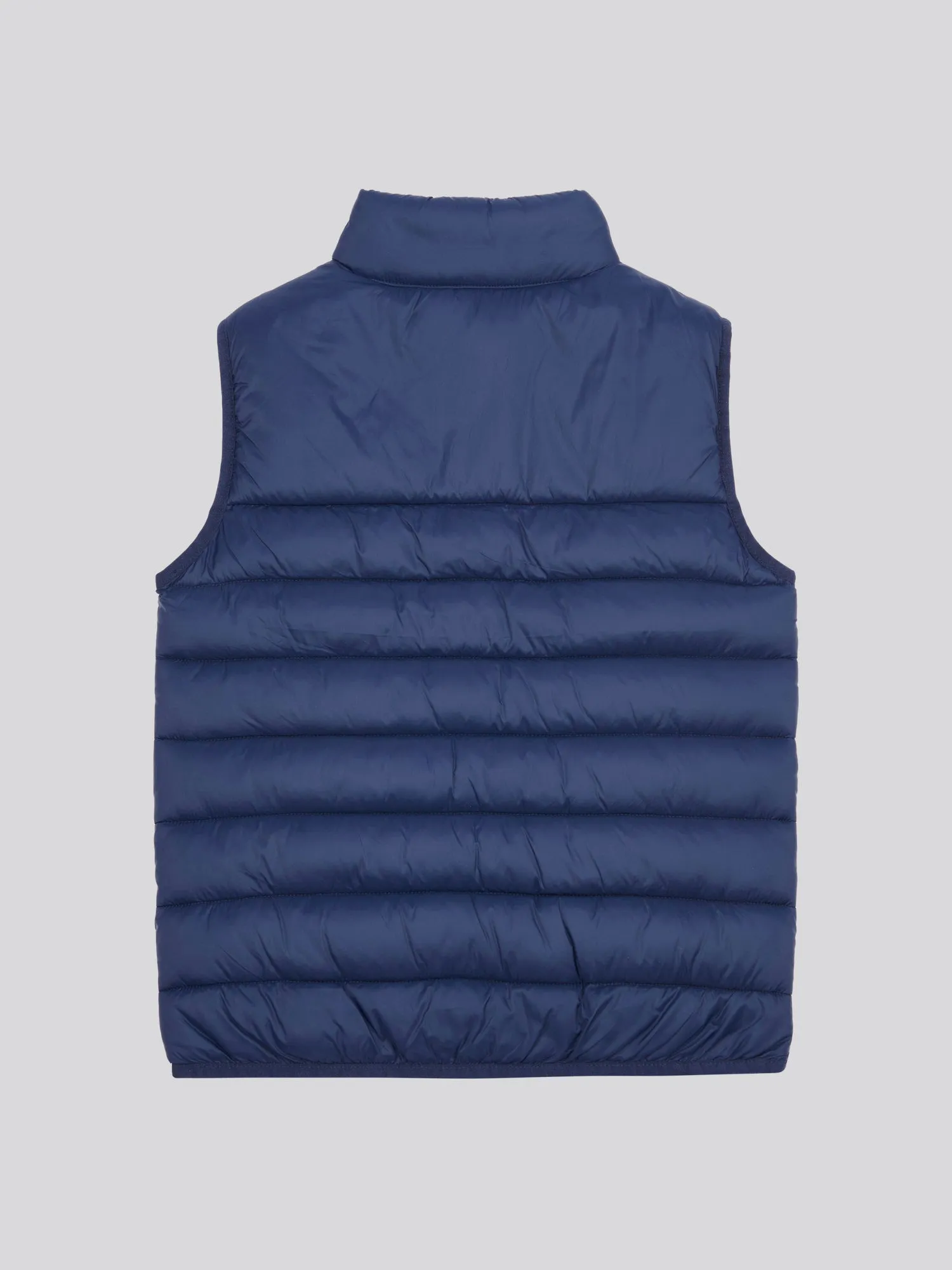 Boys Panelled Quilted Gilet in Dark Sapphire Navy / Haute Red DHM