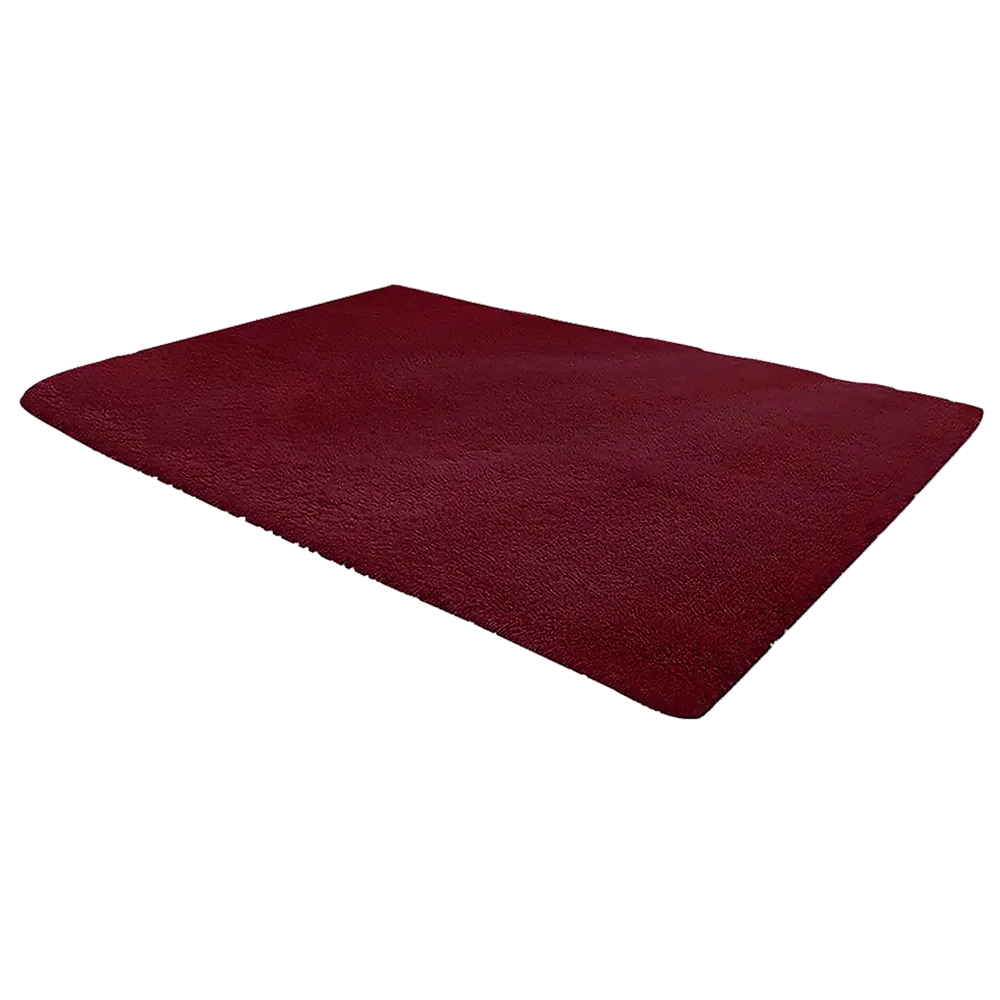 Burgundy 200x140cm Shag Area Rug, Non-Slip, Durable