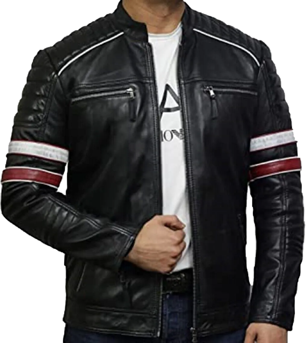 Cafe Racer Retro Distressed Motorcycle Leather Jacket | Cafe Racer Retro Motorcycle Leather Jacket