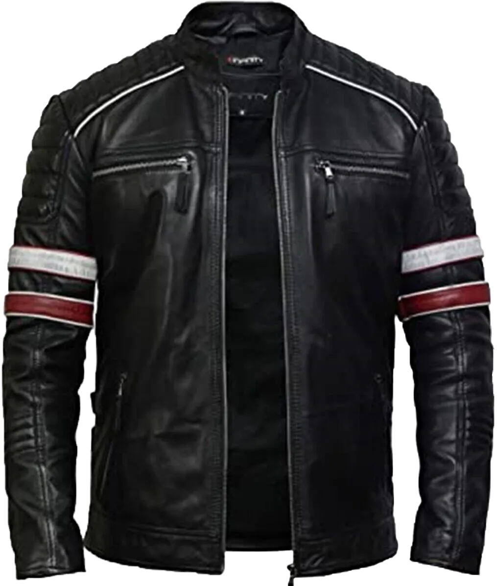 Cafe Racer Retro Distressed Motorcycle Leather Jacket | Cafe Racer Retro Motorcycle Leather Jacket