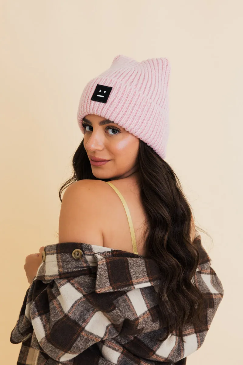 Chill Vibes Soft Ribbed Square Top Beanie