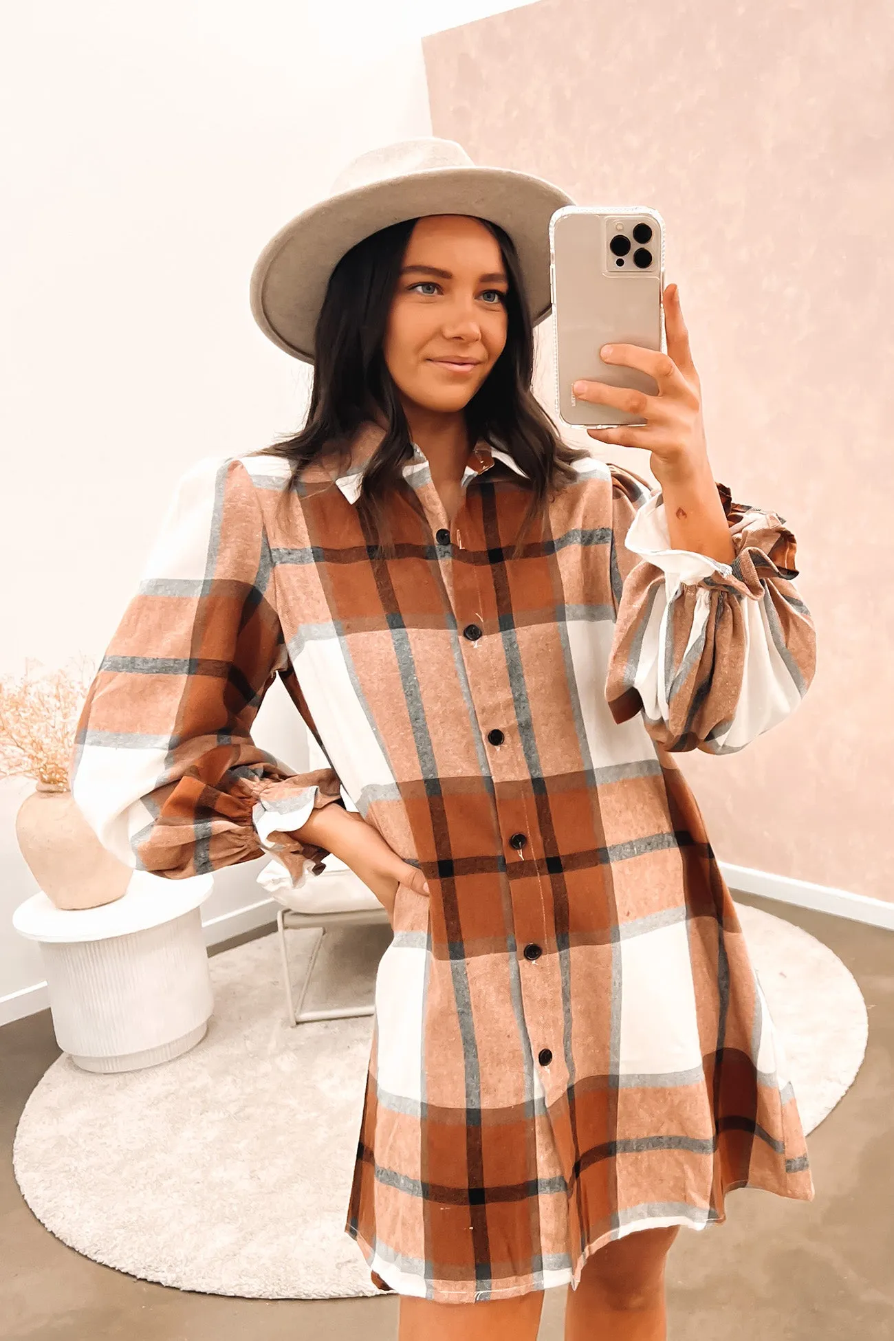 Ciara Shirt Dress Brown