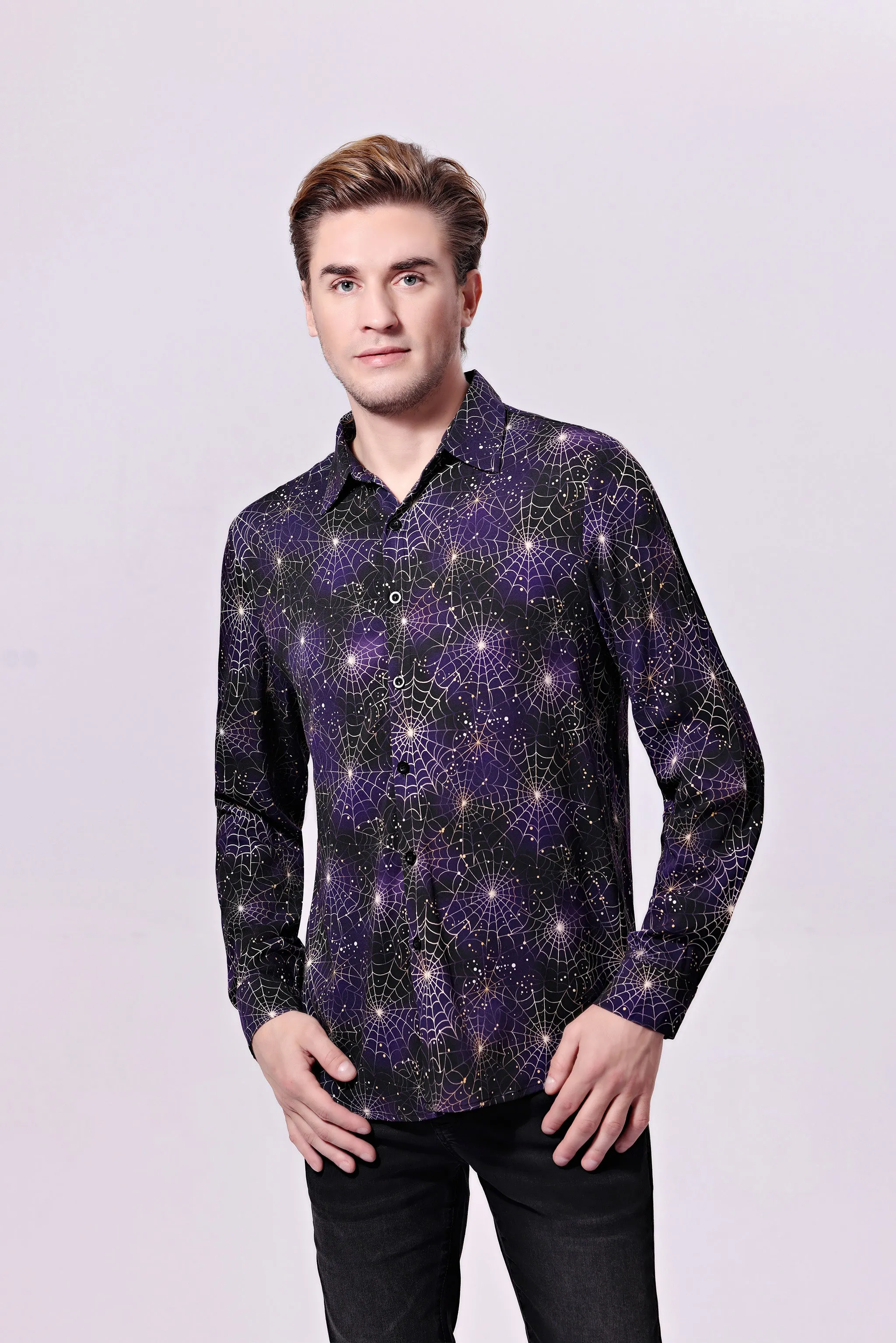 Cobwebs Long Sleeve Men Shirt