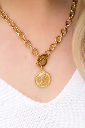 Coin Accent Chain Necklace