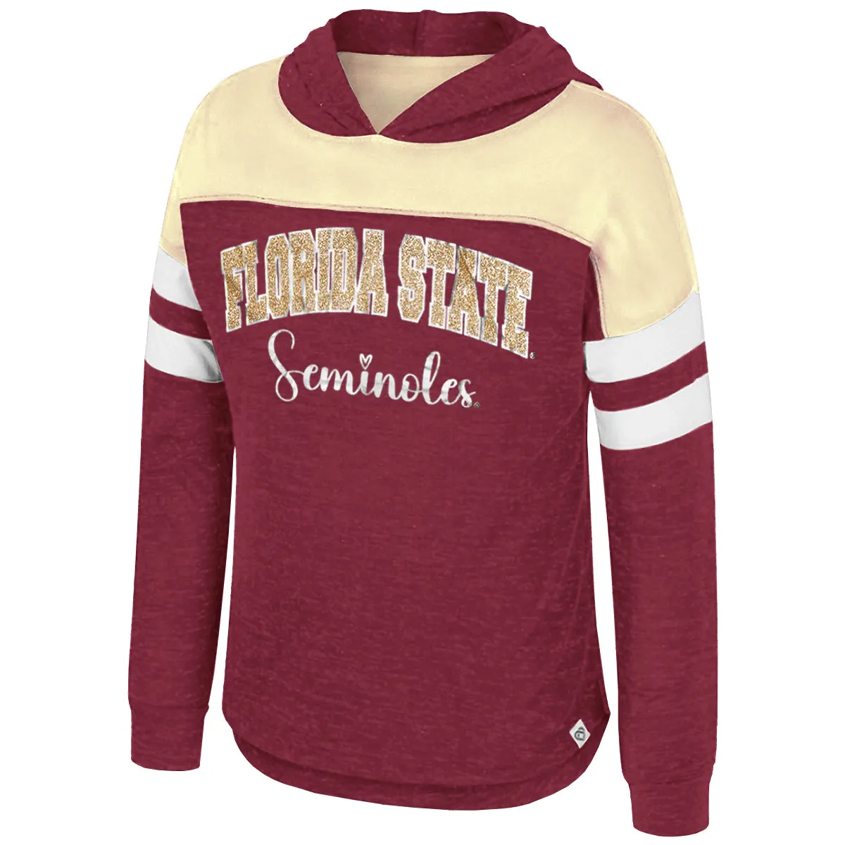 Colosseum Youth Girl's Florida State Seminoles Long Sleeve Hooded T-shirt - Garnet/Gold