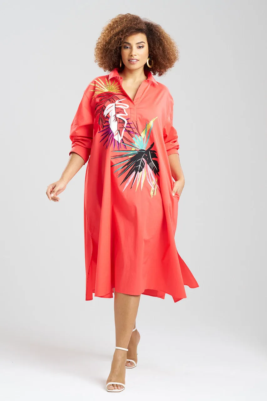 Cotton Poplin El Nido Embroidered Shirtdress