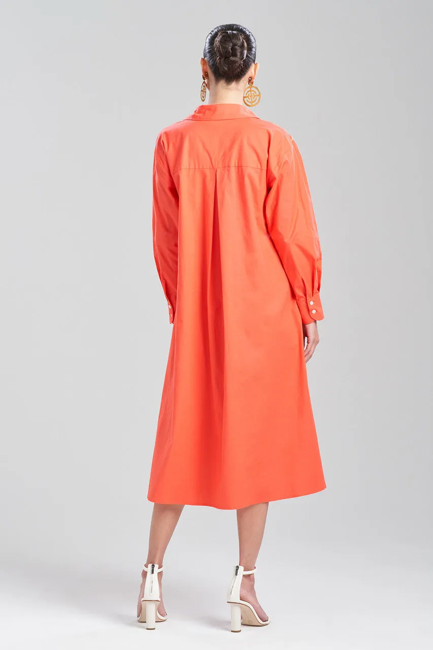 Cotton Poplin El Nido Embroidered Shirtdress