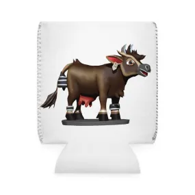 Dark Brown Cow Can Cooler Sleeve