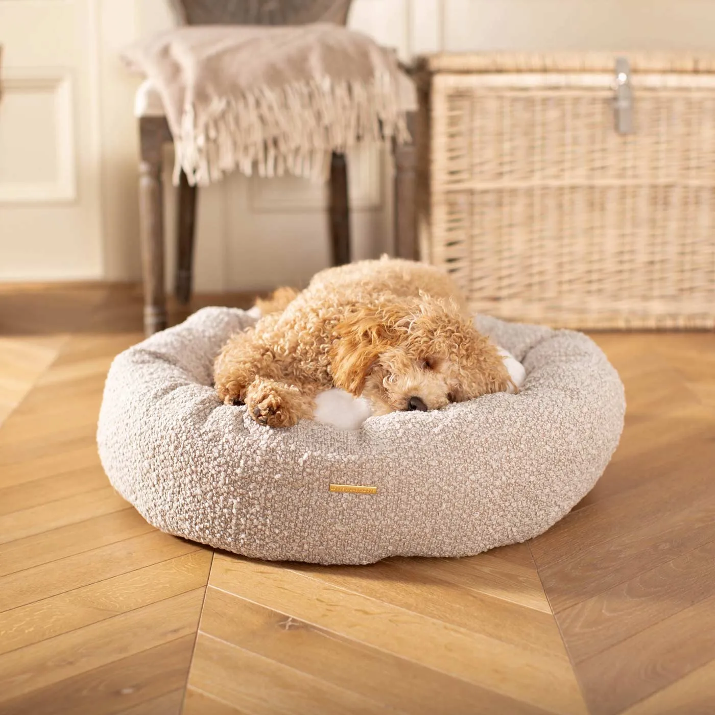 Donut Bed in Mink Bouclé by Lords & Labradors