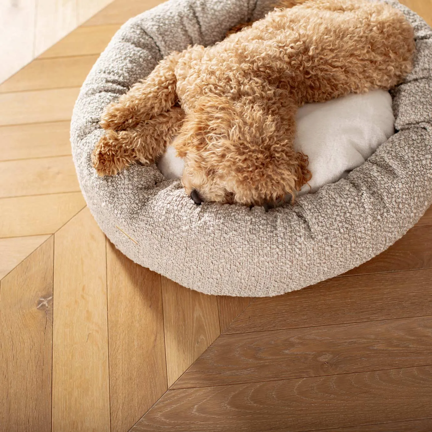 Donut Bed in Mink Bouclé by Lords & Labradors