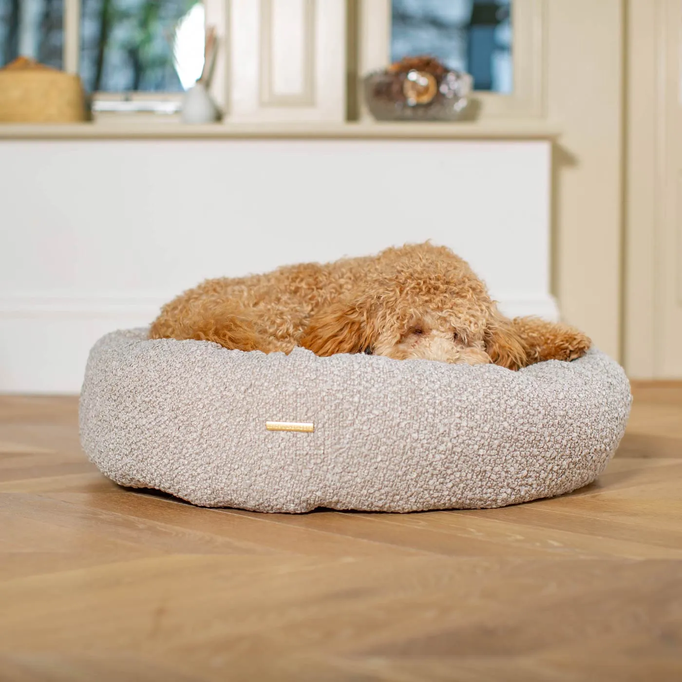 Donut Bed With Removable Covers in Mink Bouclé by Lords & Labradors