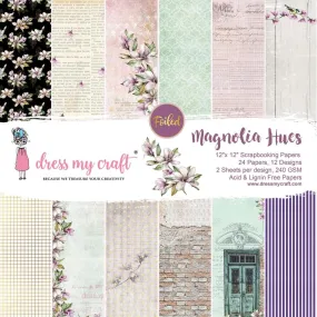 Dress My Craft Single-Sided Paper Pad 12"x 12" 24 pack - Magnolia Hues, 12 Designs/2 Each*