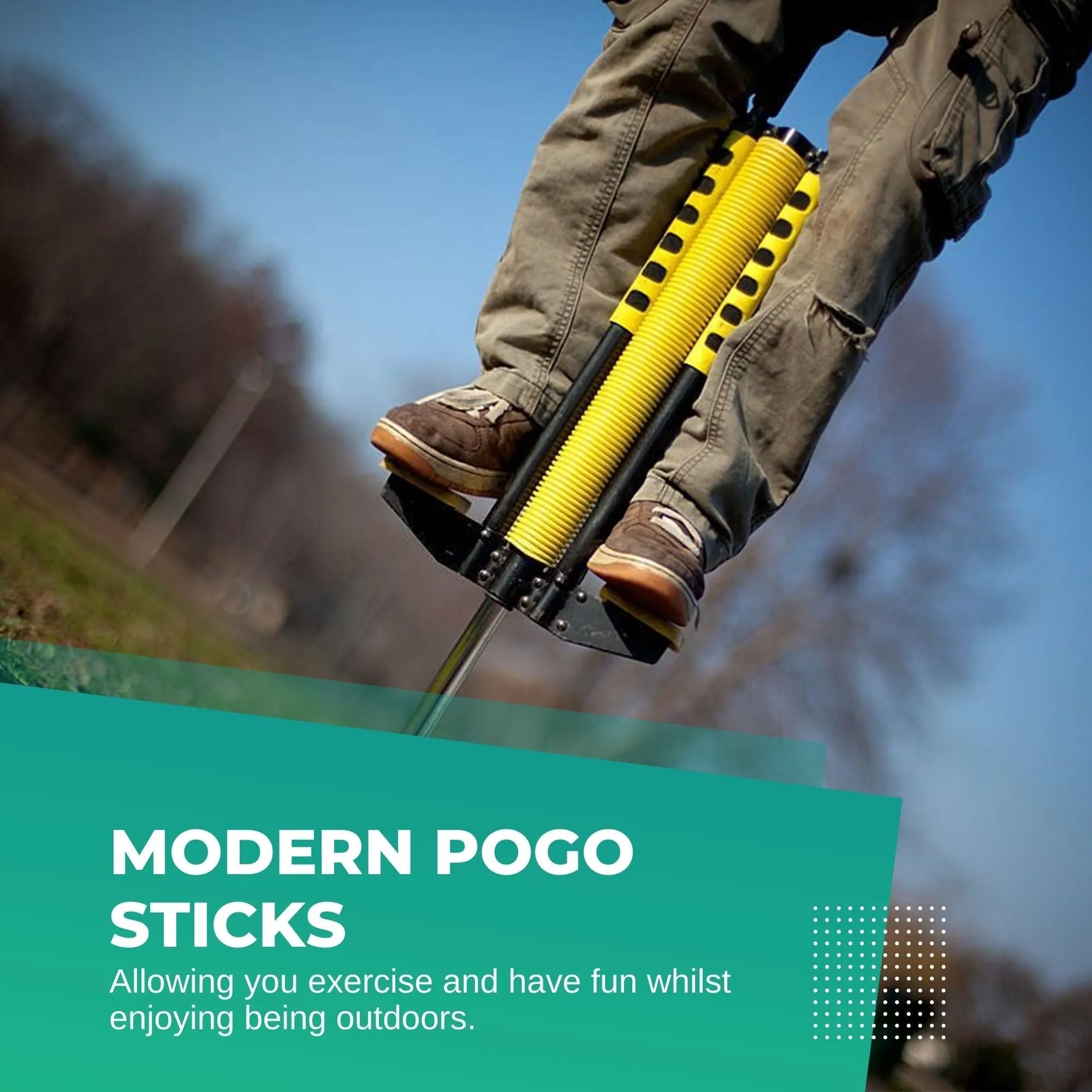 Durable Black and Yellow Pogo Stick - Adults & Kids Jumper