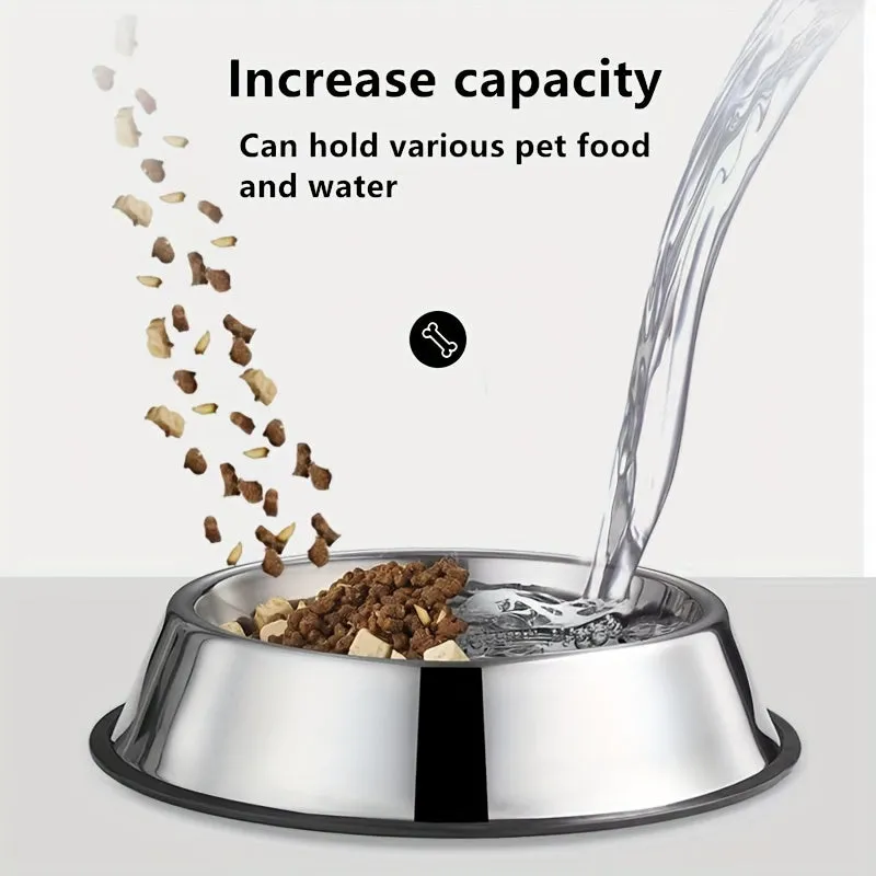 Durable Stainless Steel Pet Bowl AntiSlip AntiFall and NonTip