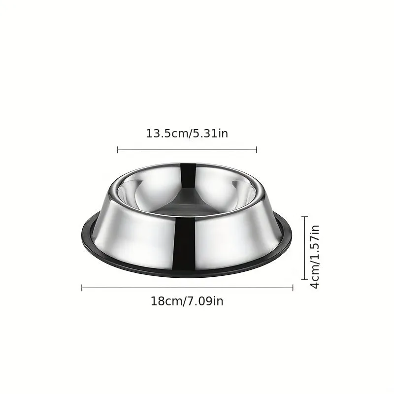 Durable Stainless Steel Pet Bowl AntiSlip AntiFall and NonTip