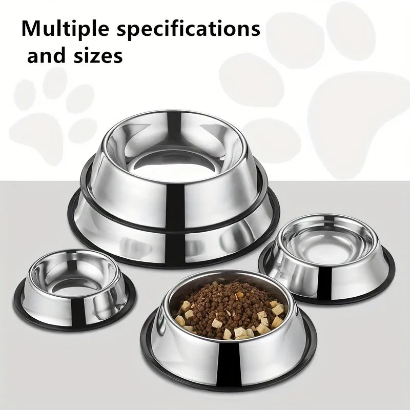 Durable Stainless Steel Pet Bowl AntiSlip AntiFall and NonTip