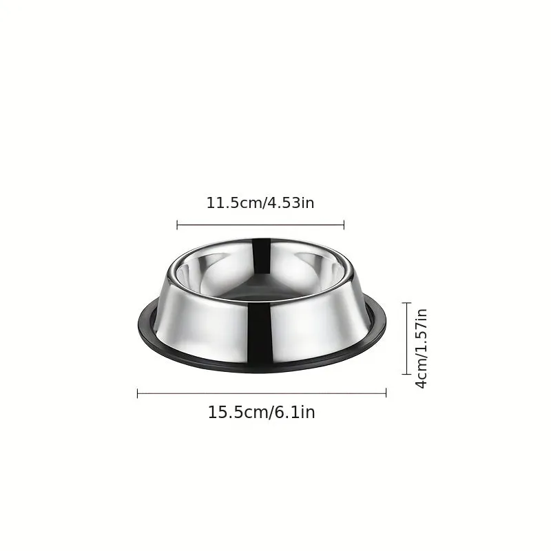 Durable Stainless Steel Pet Bowl AntiSlip AntiFall and NonTip